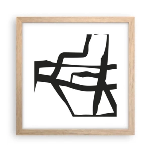 Poster in cornice rovere chiaro - Struttura bianca e nera - 30x30 cm