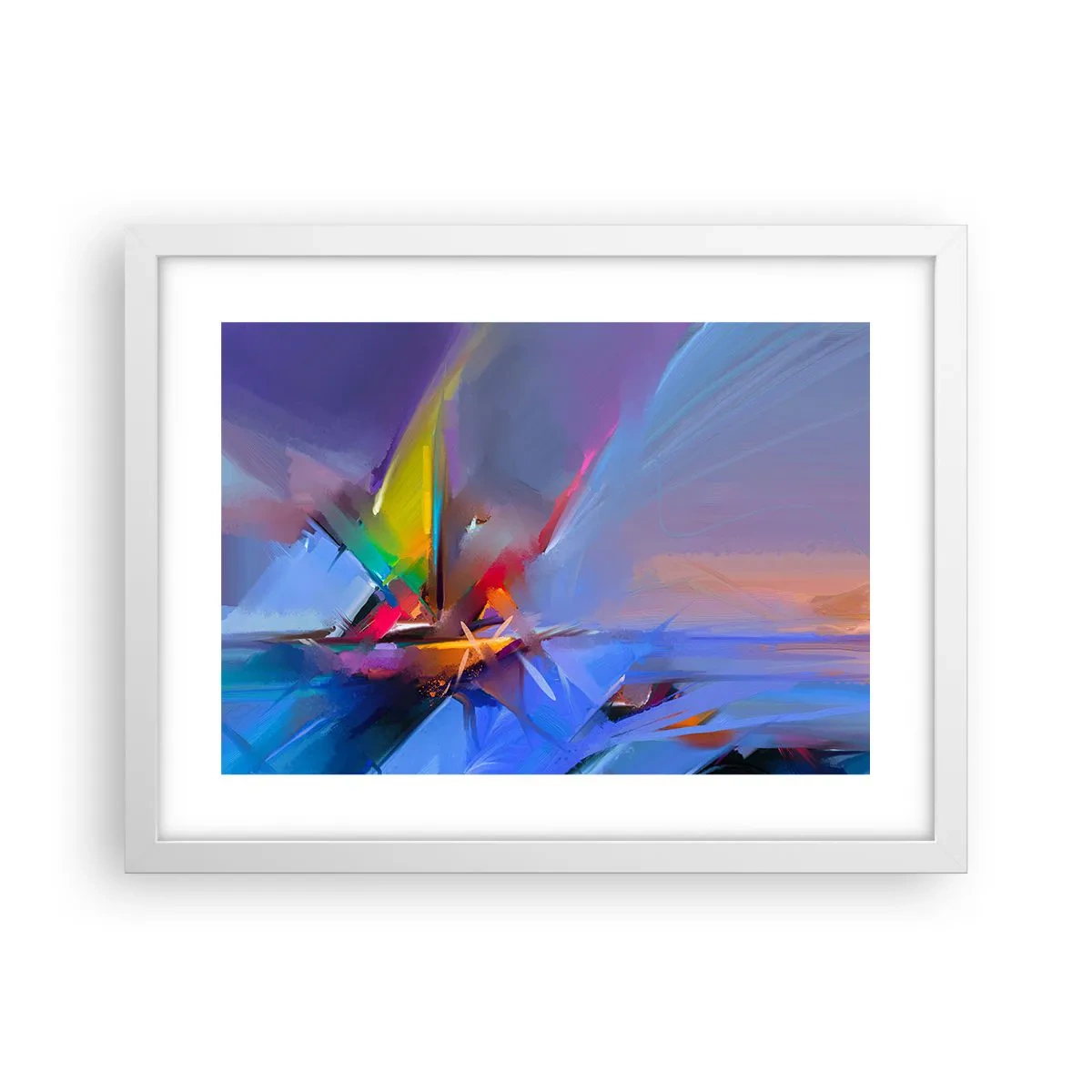 Poster in cornice bianca - Eliche come un uccello - 40x30 cm