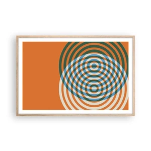 Poster in cornice rovere chiaro - Composizione astratta a cerchi - 91x61 cm