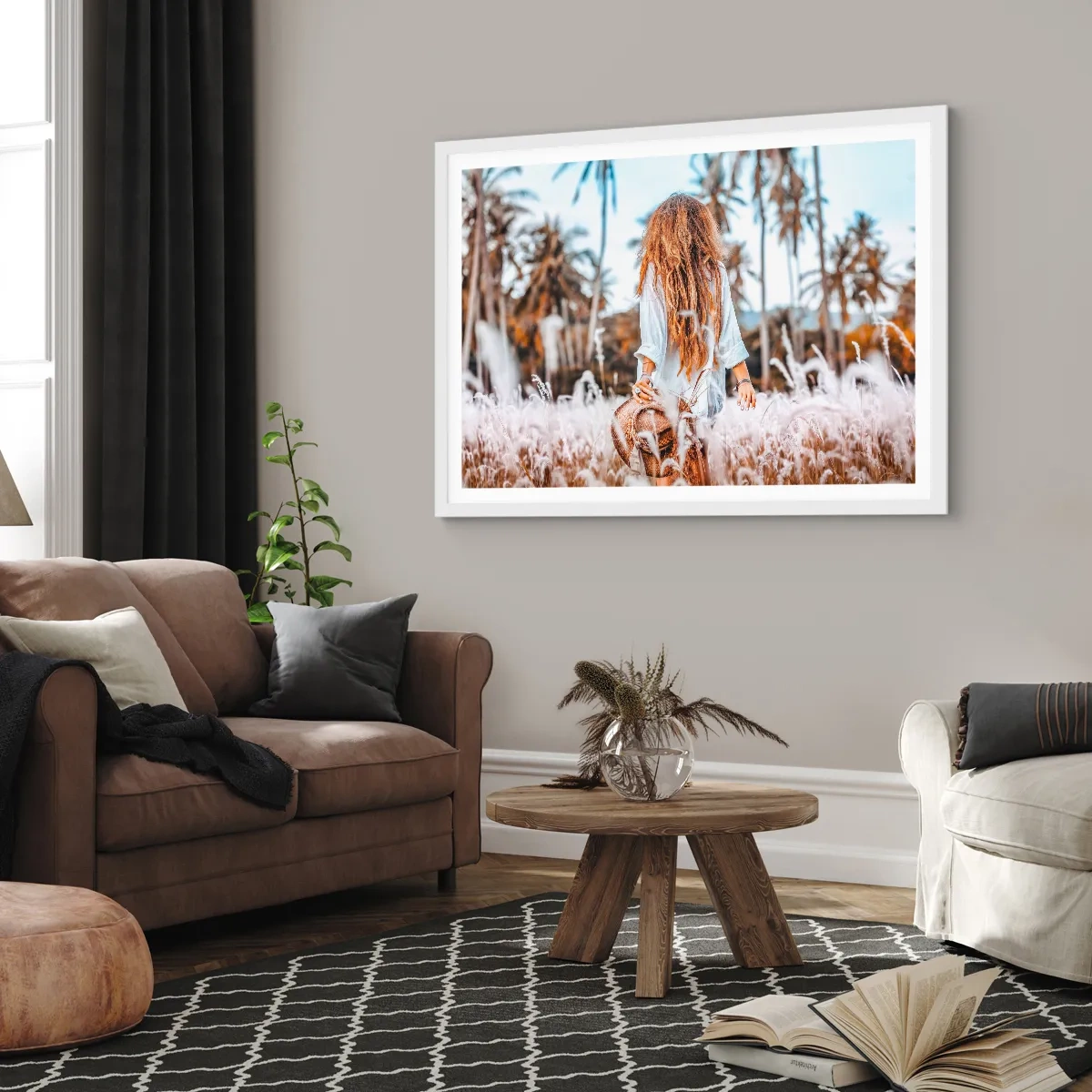 Poster in cornice bianca - Nata dalla lanugine dell'erba - 40x30 cm