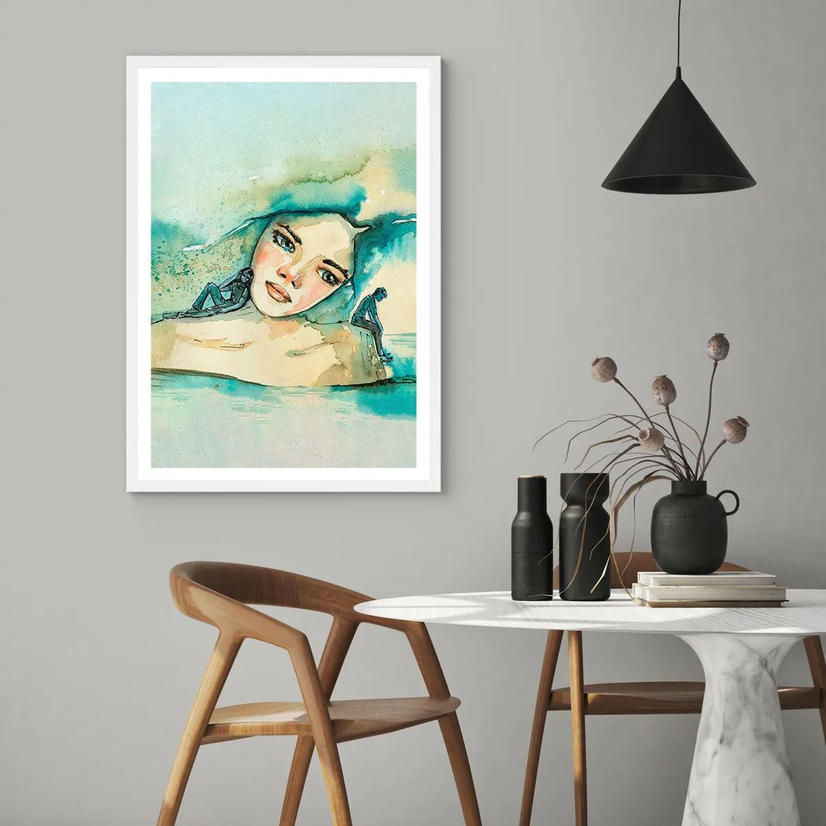 Poster in cornice bianca - Am I blue? - 50x70 cm