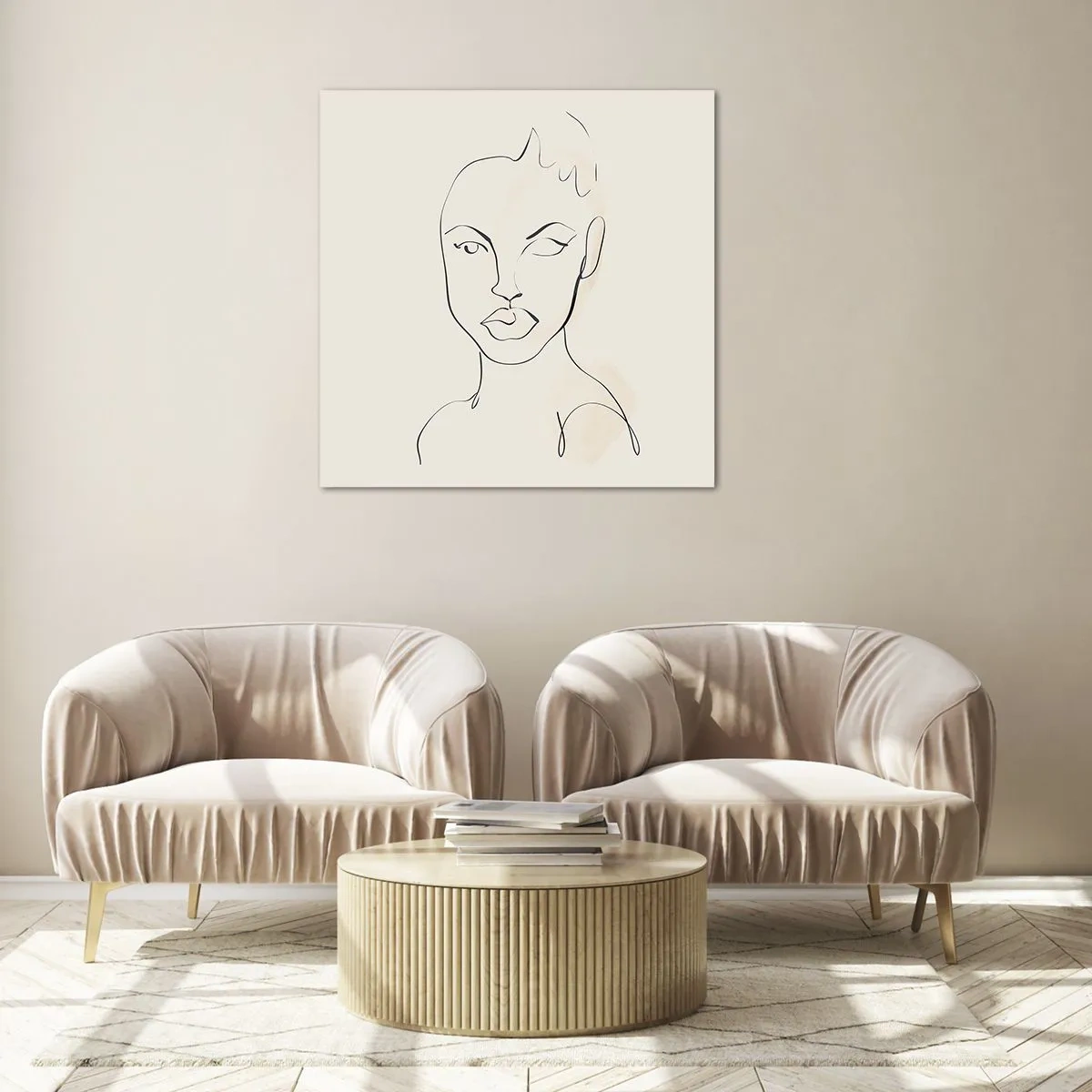 Quadro su vetro - Profilo di sensualità - 40x40 cm