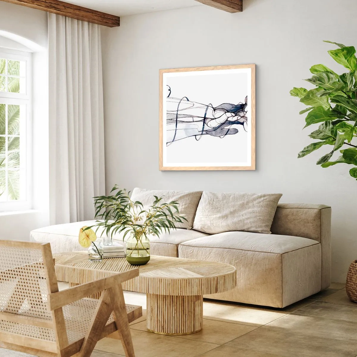 Poster in cornice rovere chiaro - Studio del tocco - 50x50 cm