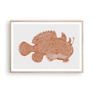 Poster in cornice rovere chiaro - È davvero un pesce - 100x70 cm
