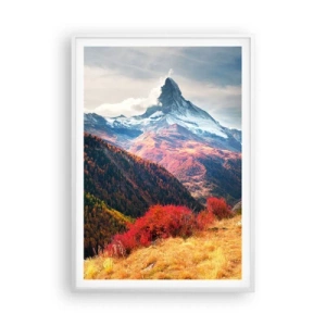 Poster in cornice bianca - Autunno alpino - 70x100 cm