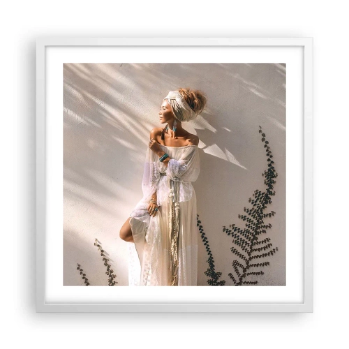 Poster in cornice bianca - Il sole e la ragazza - 50x50 cm