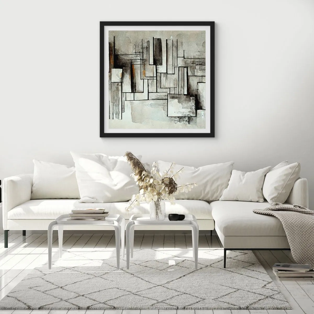 Poster in cornice nera - La forza della semplicità - 60x60 cm