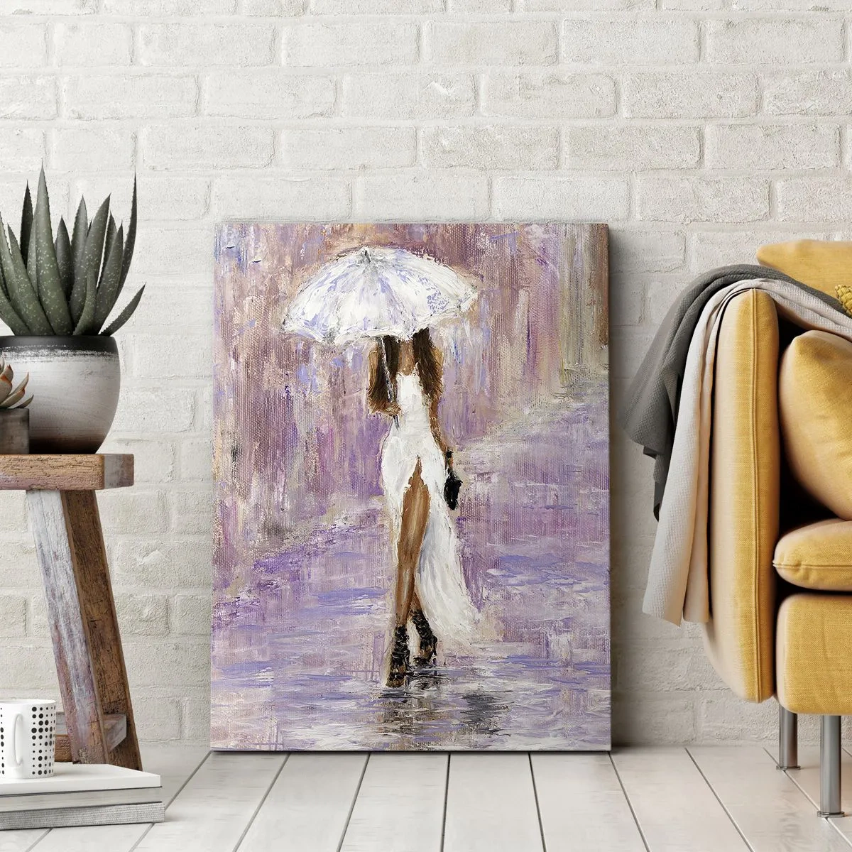 Quadro su tela - Stampe su Tela - Nella pioggia lilla - 45x80 cm