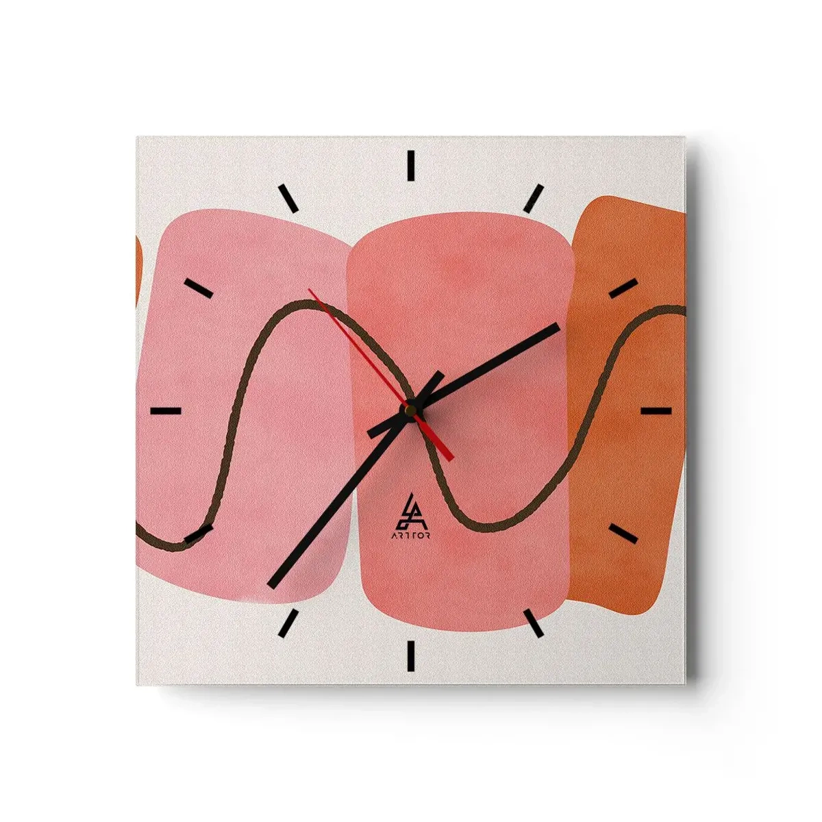 Orologio da parete - Orologio in Vetro - Il delicato movimento delle forme - 40x40 cm