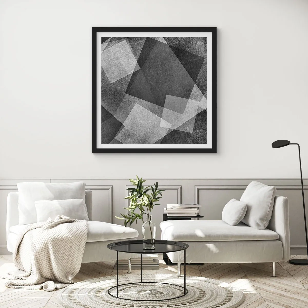 Poster in cornice nera - Simbolo eterno di ordine e durata - 40x40 cm