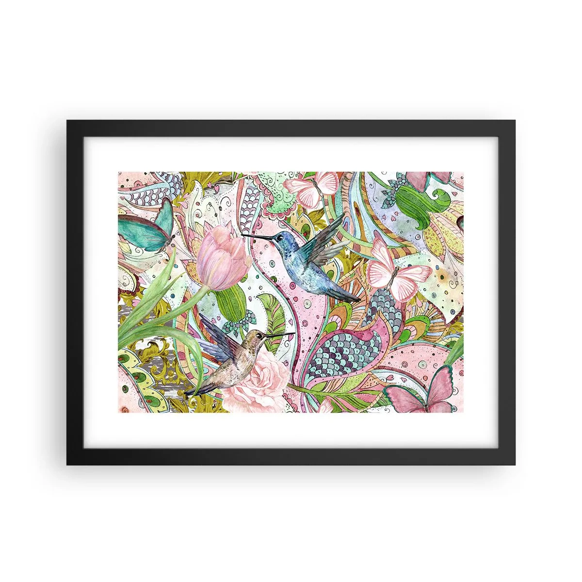 Poster in cornice nera - Intrecciate nei rami - 40x30 cm