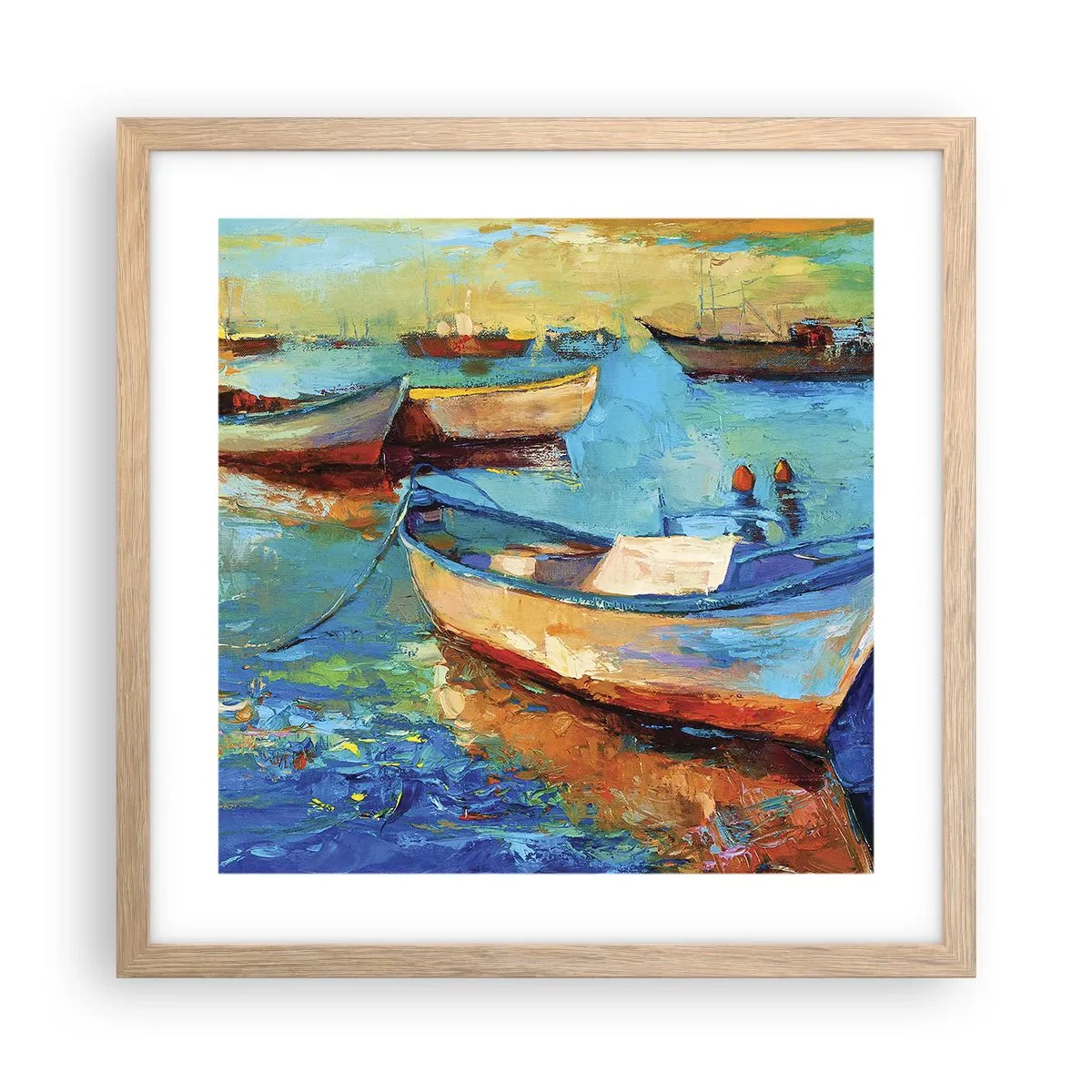 Poster in cornice rovere chiaro - Nella baia del sud - 40x40 cm