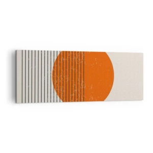 Quadro su tela - Stampe su Tela - Sole minimalista con linee geometriche - 140x50cm - Sempre il sole - Decorazione murale moderna per soggiorno e camera da letto ARTTOR
