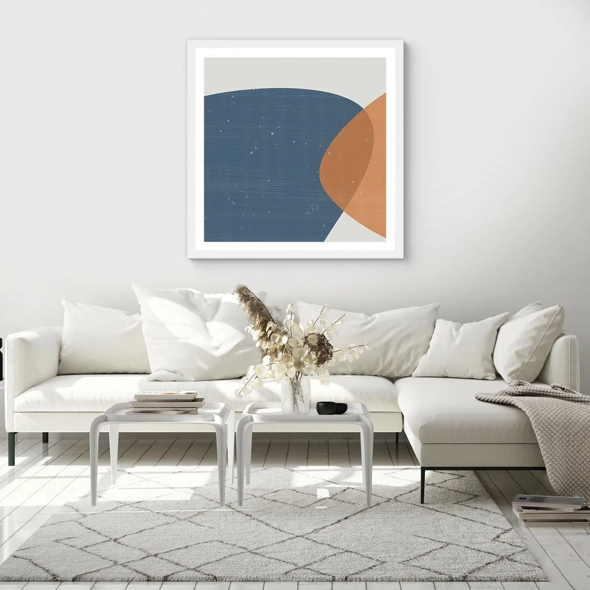 Poster in cornice bianca - Ovali e influenze - 50x50 cm