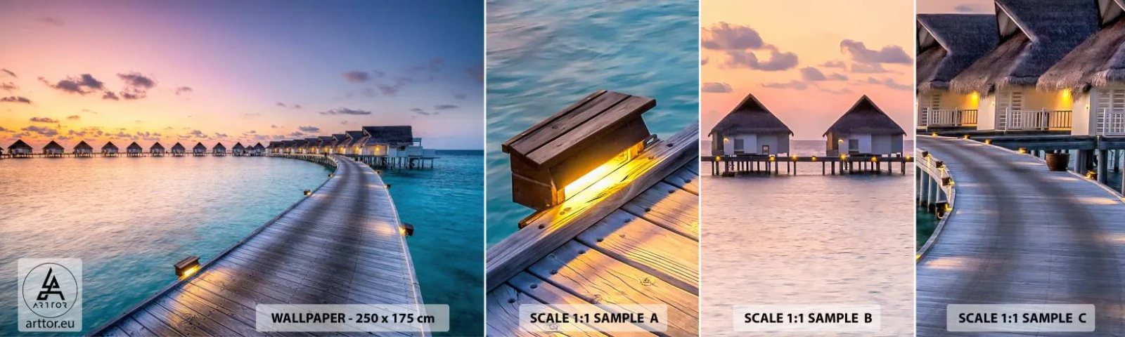 Campione di Fotomurale Adesivo Deluxe Sticker - Vacanze: ritorno alle fonti - Maldive, Paesaggio, Viaggi - 100x30 cm