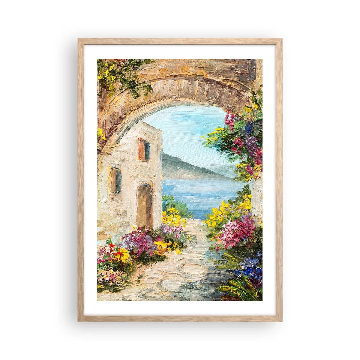 Poster in cornice rovere chiaro - La bellezza della provincia costiera - 50x70 cm