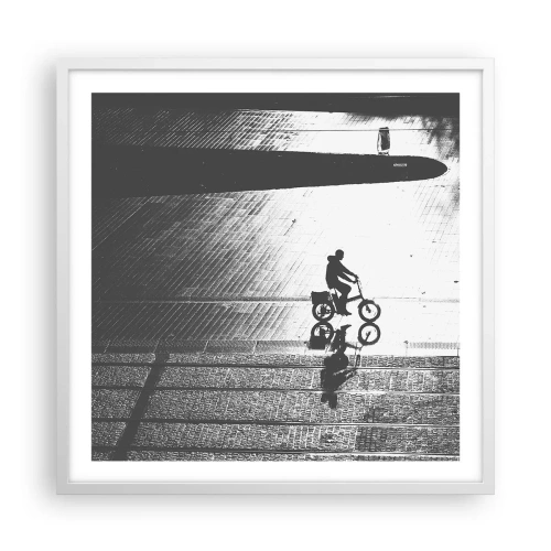 Poster in cornice bianca - Avanti, attraverso la città - 60x60 cm