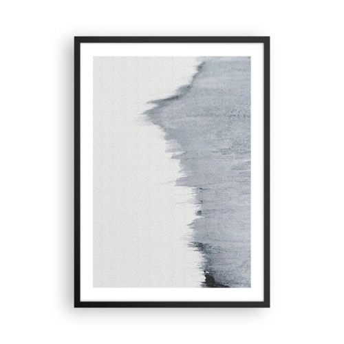 Poster in cornice nera - Una composizione astratta in tonalità di grigio con pennellate dinamiche. - 50x70cm - Iscrizione misteriosa - Decorazione murale moderna per soggiorno e camera da letto ARTTOR