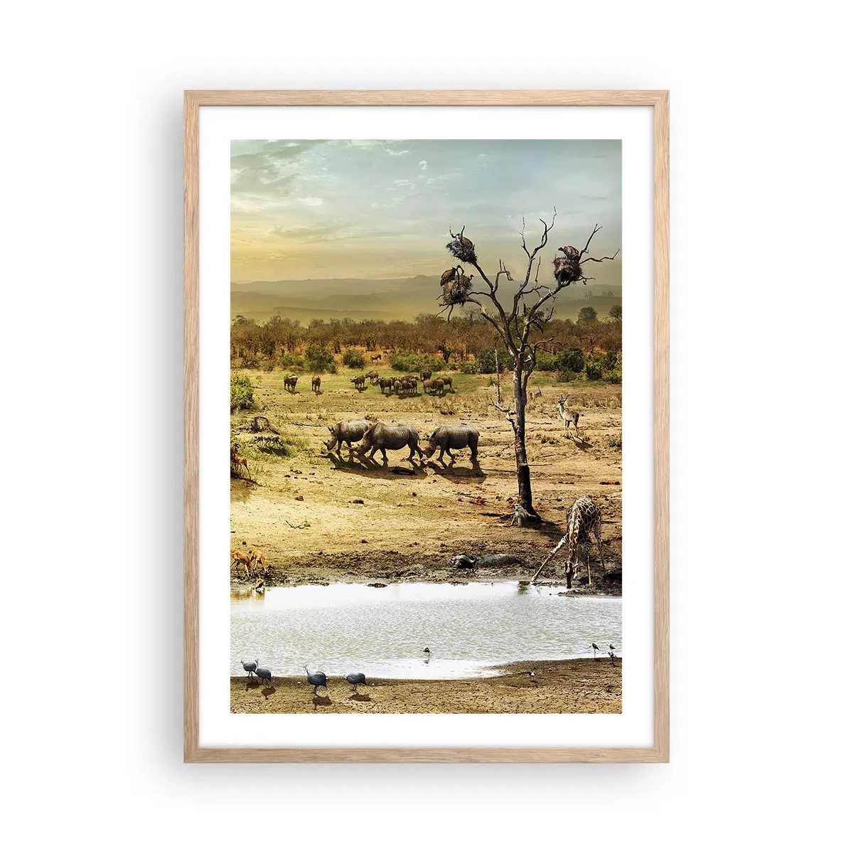Poster in cornice rovere chiaro - "Un fiume usciva da Eden…" - 50x70 cm