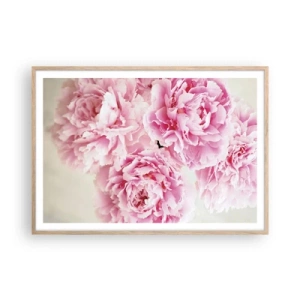Poster in cornice rovere chiaro - Nel fasto rosa - 100x70 cm