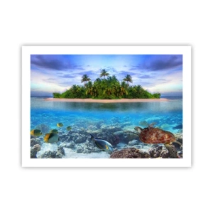 Poster - L'isola del paradiso dà il benvenuto - 70x50 cm