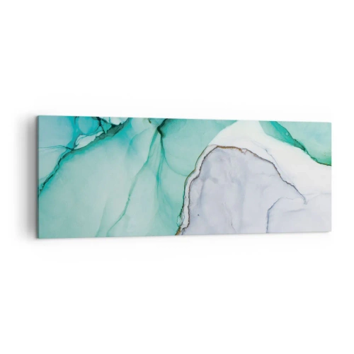 Quadro su tela - Stampe su Tela - Motivo astratto nei toni del turchese e del bianco - 140x50cm - Studio in turchese - Decorazione murale moderna per soggiorno e camera da letto ARTTOR