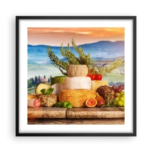 Poster in cornice nera - La gioia italiana della vita - 50x50 cm