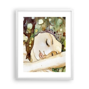 Poster in cornice bianca - Sogno smeraldo e viola - 40x50 cm