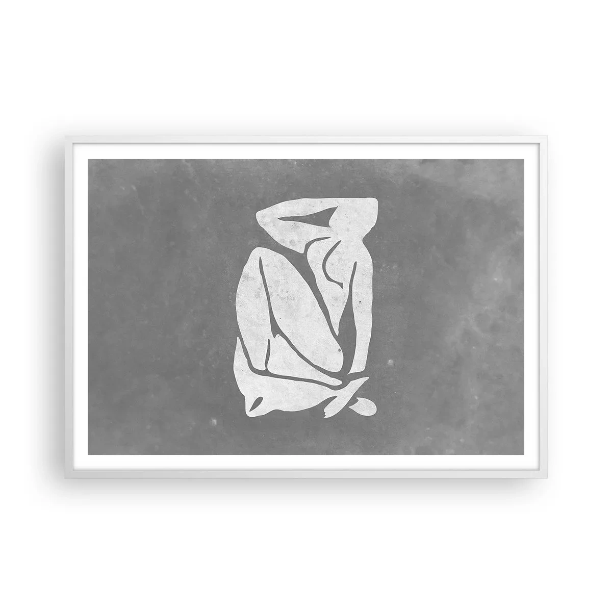 Poster in cornice bianca - Pensierosa - 100x70 cm