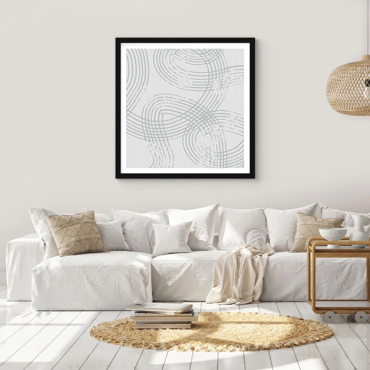 Poster in cornice nera - Non vi è una via diritta - 60x60 cm