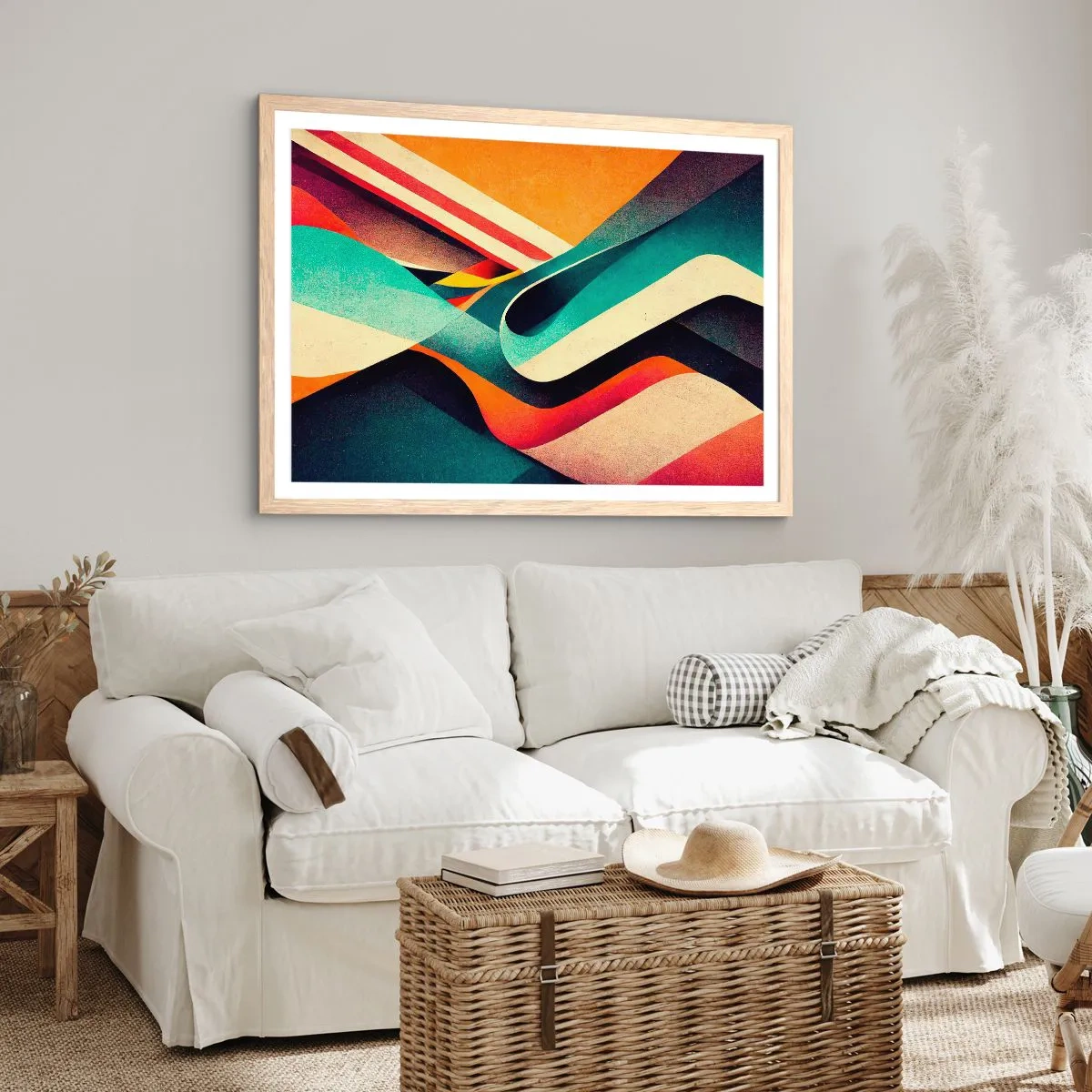 Poster in cornice rovere chiaro - Composizione intensa - 50x40 cm