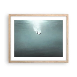 Poster in cornice rovere chiaro - Nell'abbraccio dell'oceano - 50x40 cm