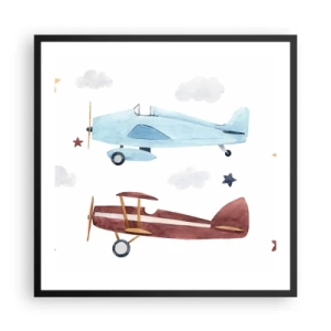 Poster in cornice nera - Aspettando il pilota - 60x60 cm