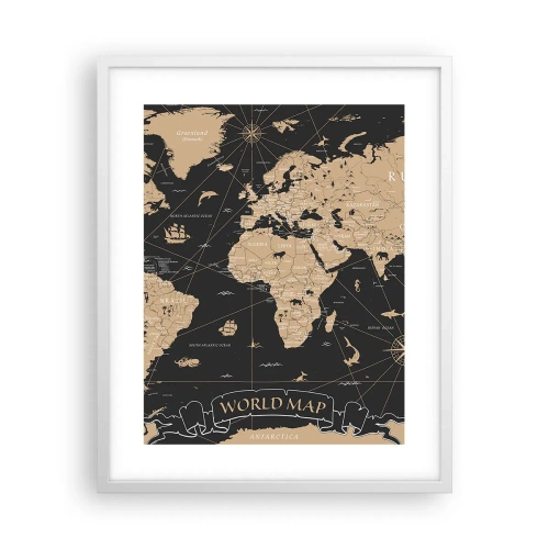 Poster in cornice bianca - I confini del mio mondo - 40x50 cm