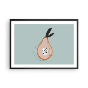 Poster in cornice nera - Pera astratta su sfondo chiaro - 70x50cm - Penetrare la natura delle cose - Decorazione murale moderna per soggiorno e camera da letto ARTTOR
