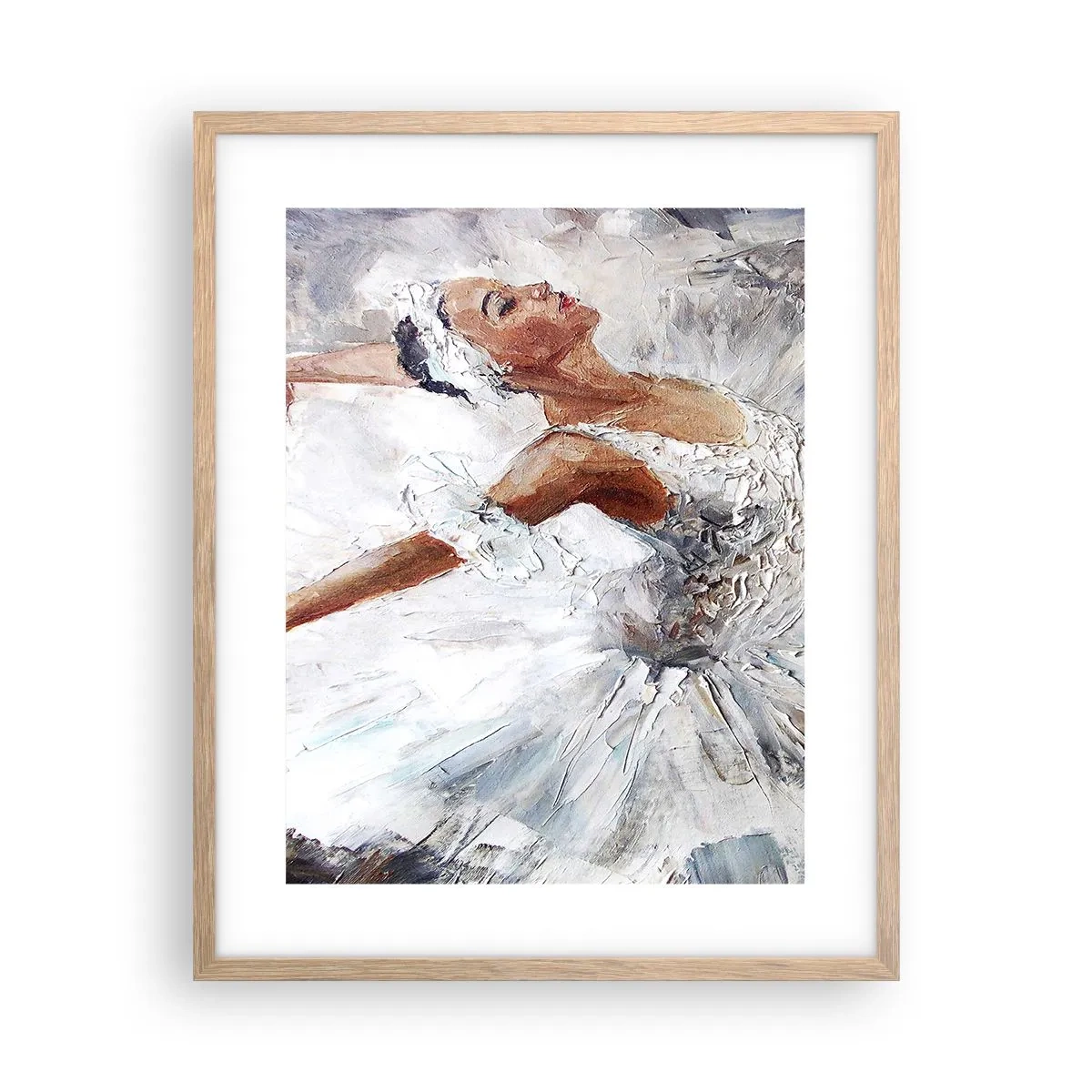 Poster in cornice rovere chiaro - Delicata e leggera come il tulle - 40x50 cm