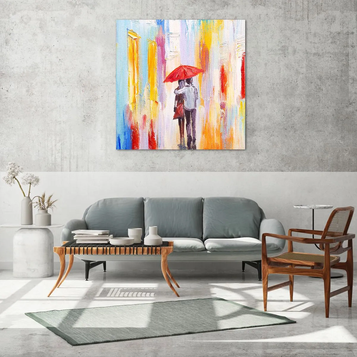 Quadro su vetro - Che piova ancora - 40x40 cm