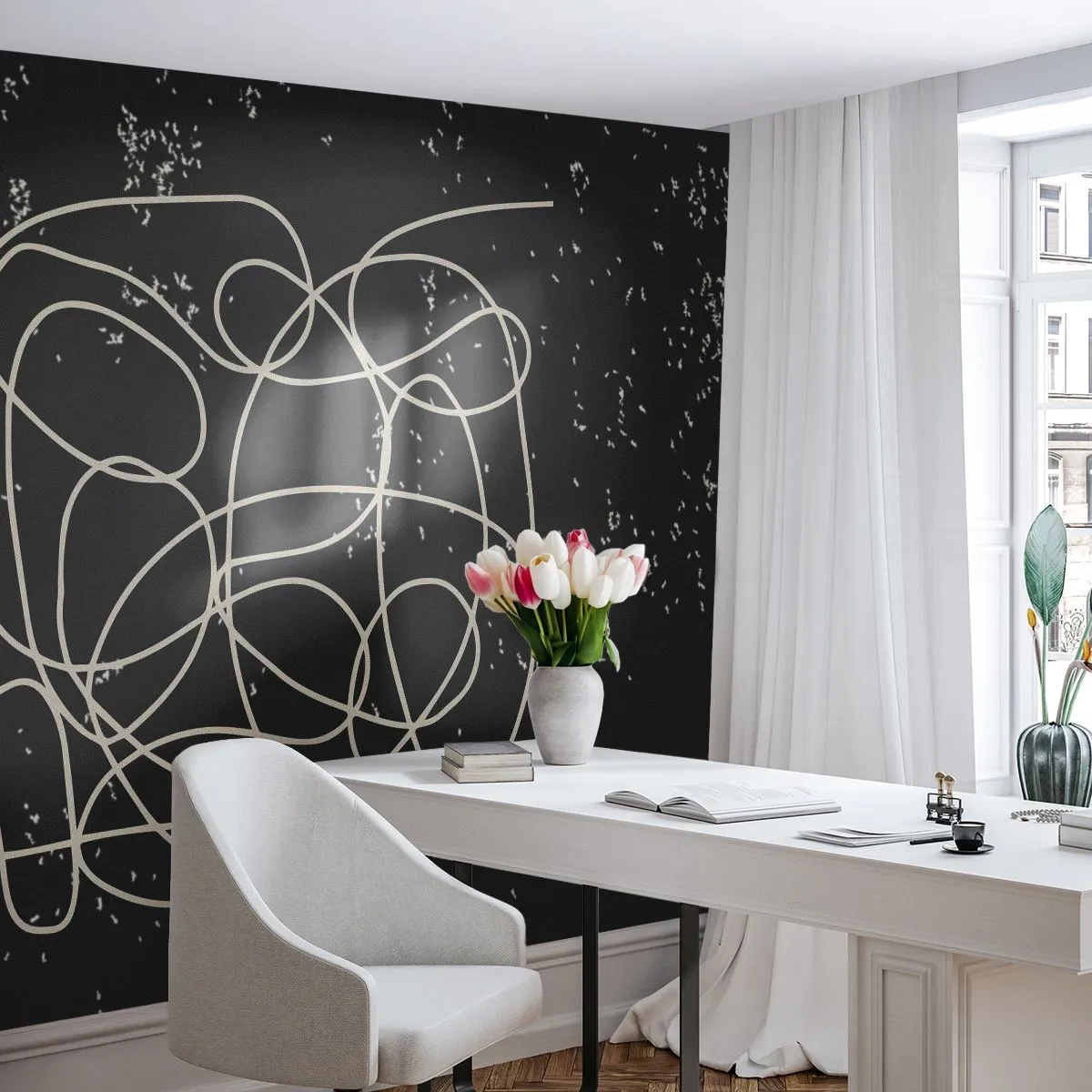 Fotomurali Premium Canvas - Il caos dei pensieri - Astrazione, Grafica, Pezzo - 250x175 cm