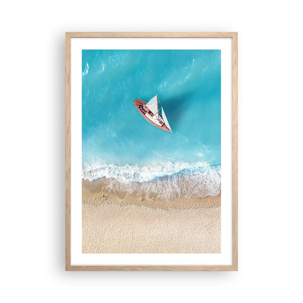 Poster in cornice rovere chiaro - Al confine del blu e dell'oro - 50x70 cm