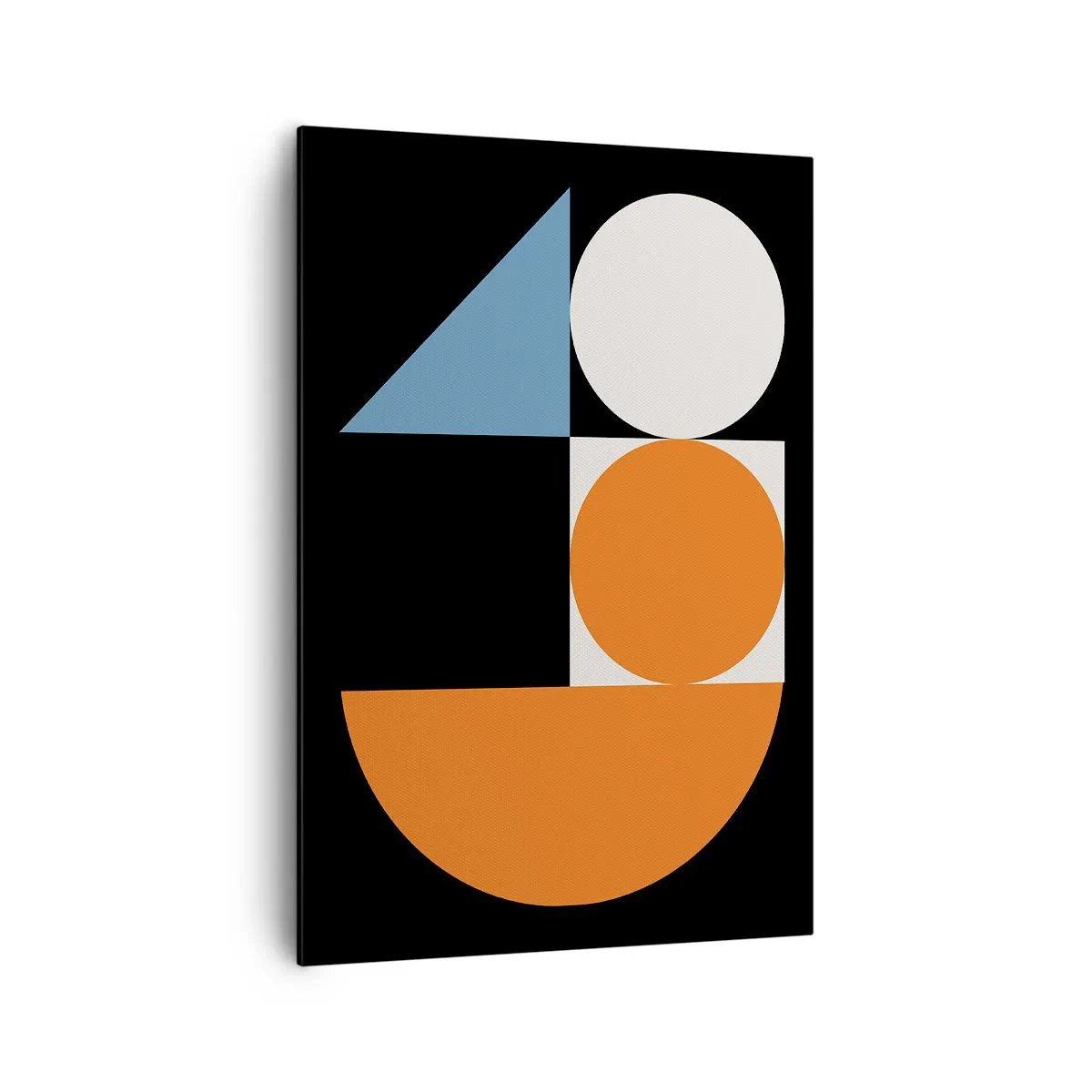 Quadro su tela - Stampe su Tela - Motivo geometrico con forme colorate su sfondo nero - 70x100cm - Composizione di figure - Decorazione murale moderna per soggiorno e camera da letto ARTTOR