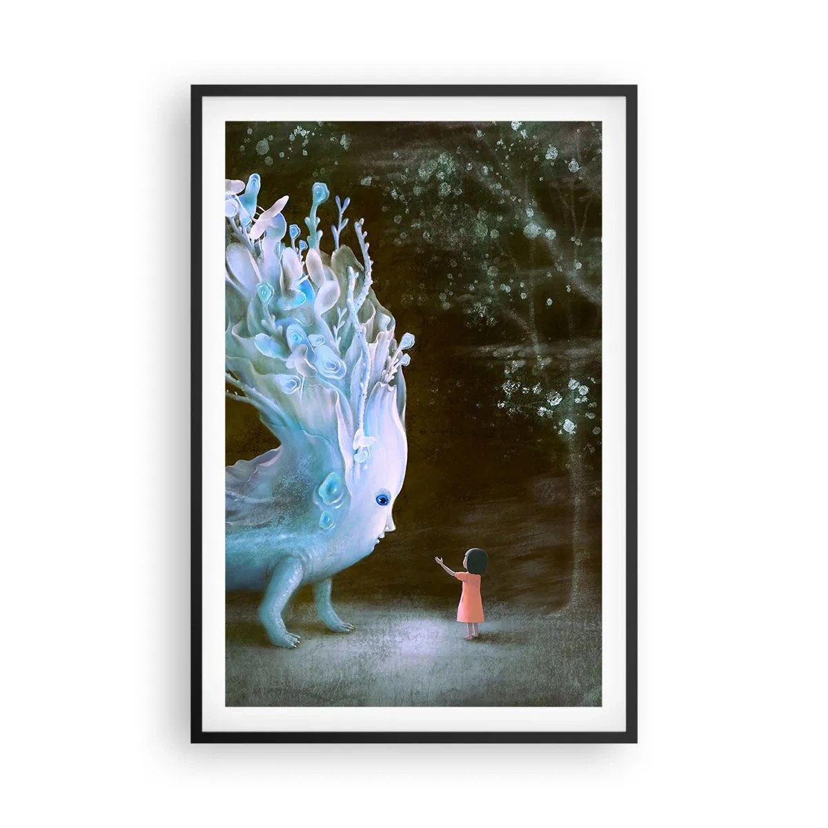 Poster in cornice nera - Incontro fantastico - 61x91 cm