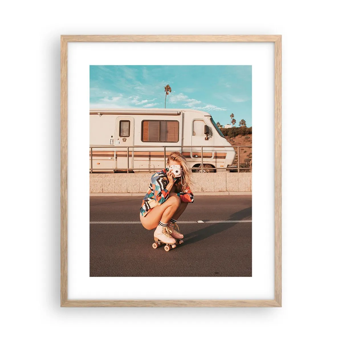 Poster in cornice rovere chiaro - Sorridi per favore! - 40x50 cm