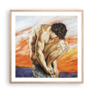 Poster in cornice rovere chiaro - Immerso in se stesso - 60x60 cm