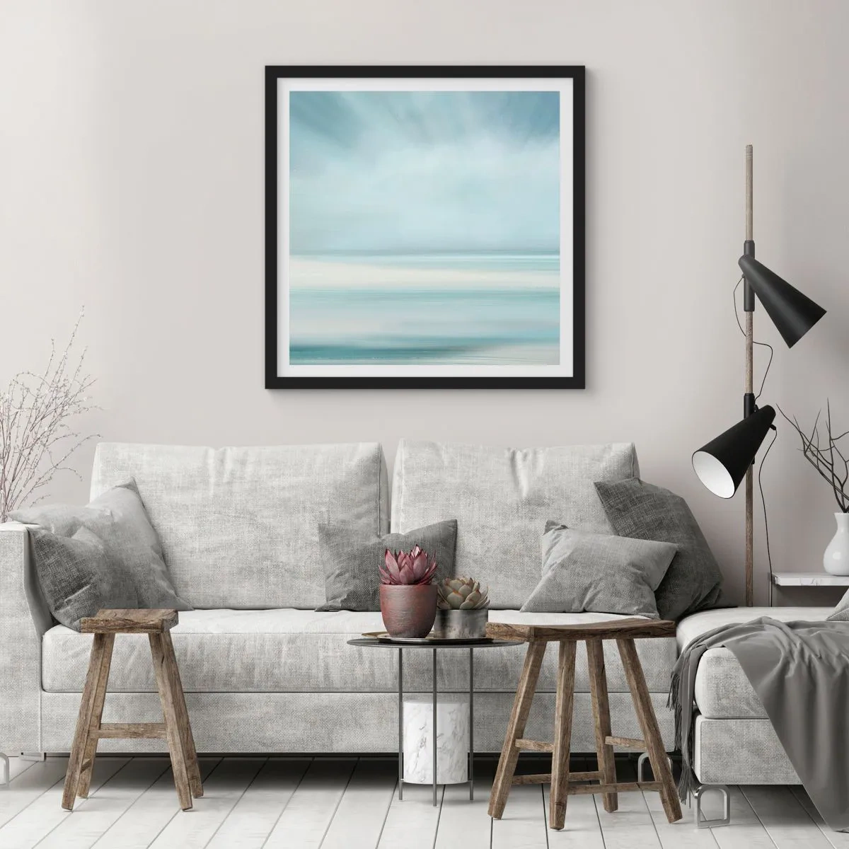 Poster in cornice nera - Pace fino all'orizzonte - 30x30 cm