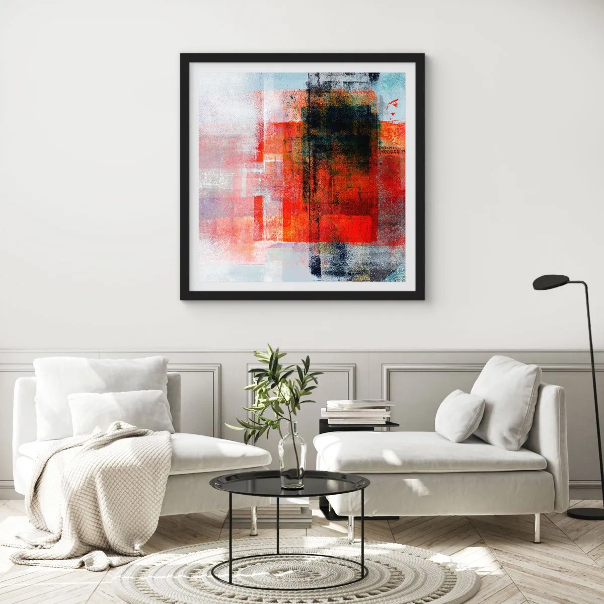 Poster in cornice nera - Composizione arroventata - 30x30 cm