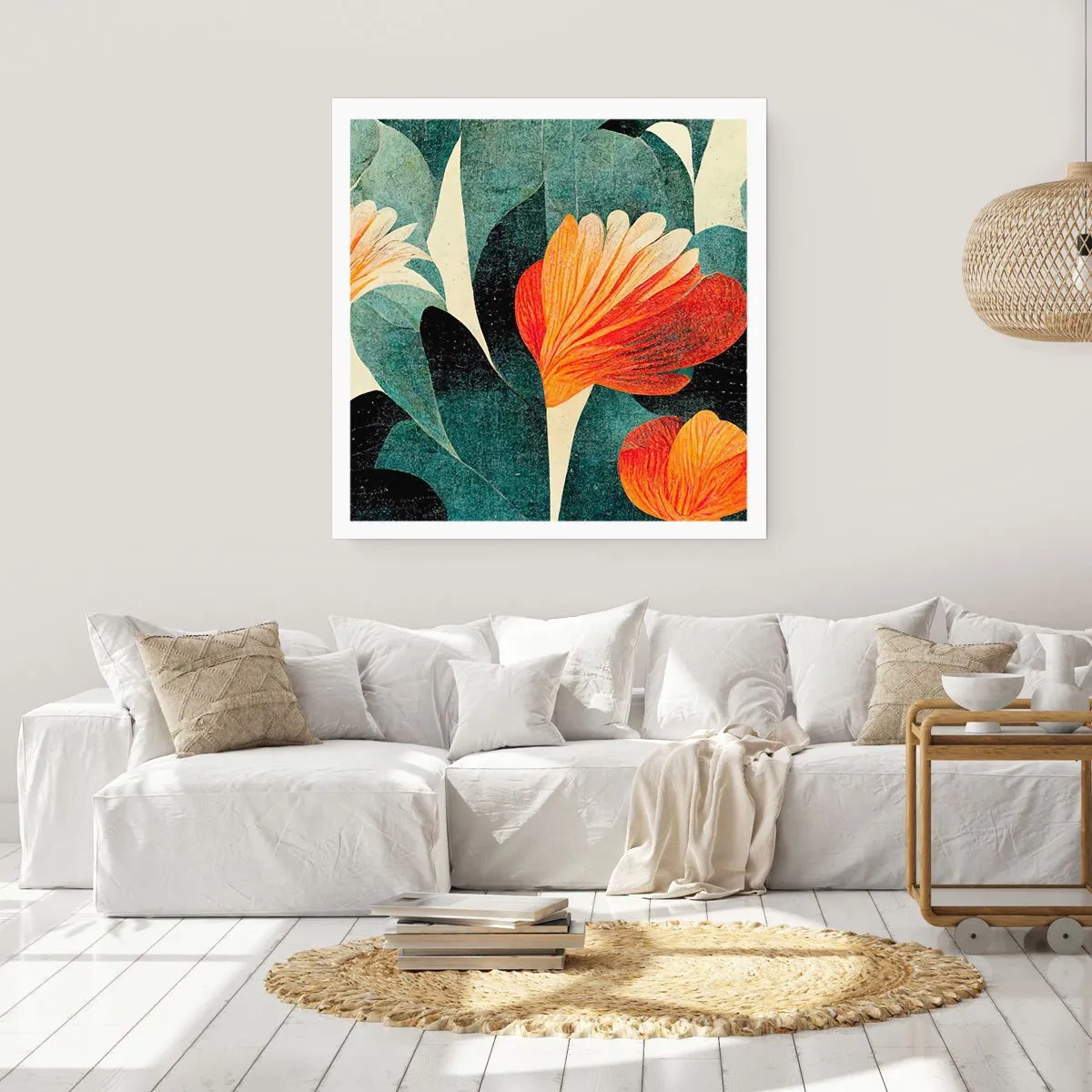Poster - Caldo dei tropici e fresco del verde - 40x40 cm