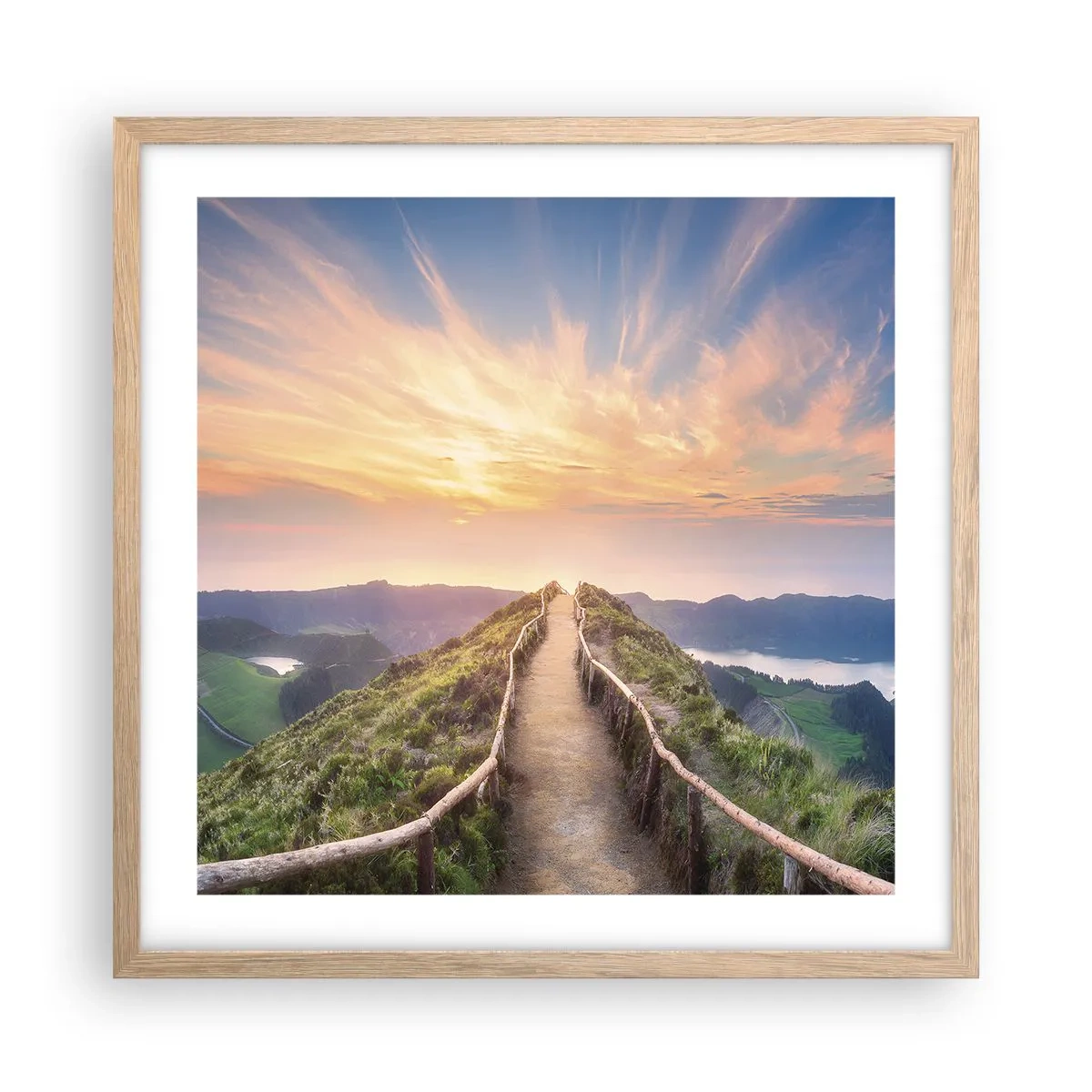 Poster in cornice rovere chiaro - Vicino al cielo - 50x50 cm