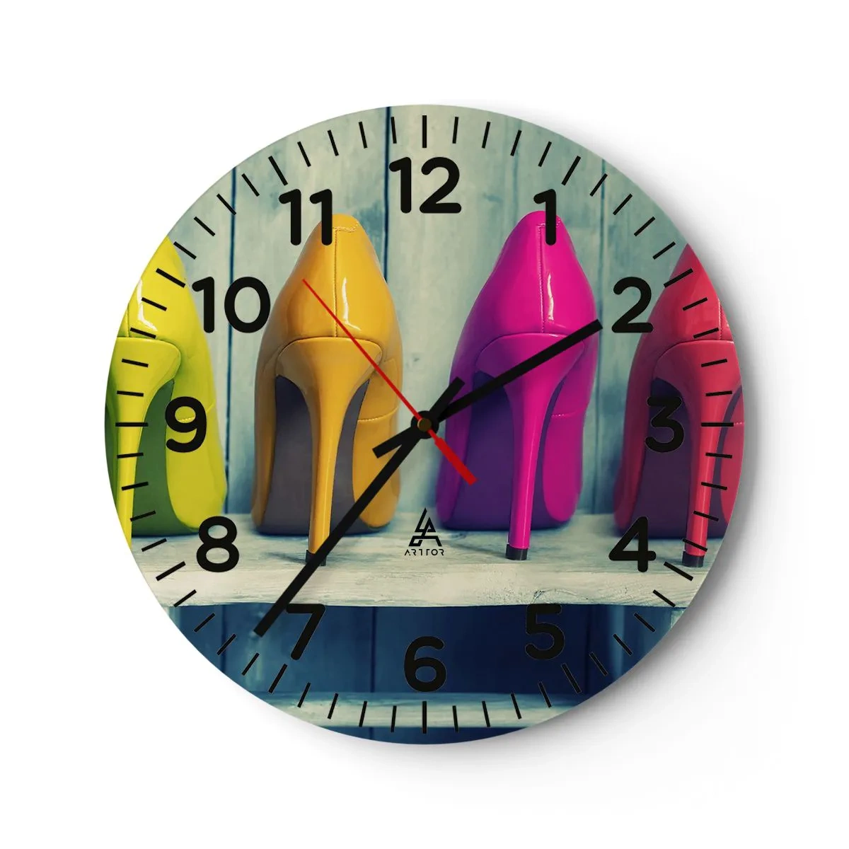 Orologio da parete - Orologio in Vetro - A passeggio sull'arcobaleno - 30x30 cm