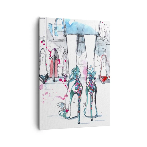 Quadro su tela - Stampe su Tela - Grafica artistica con tacchi alti e accessori - 50x70cm - Apriti sesamo - Decorazione murale moderna per soggiorno e camera da letto ARTTOR