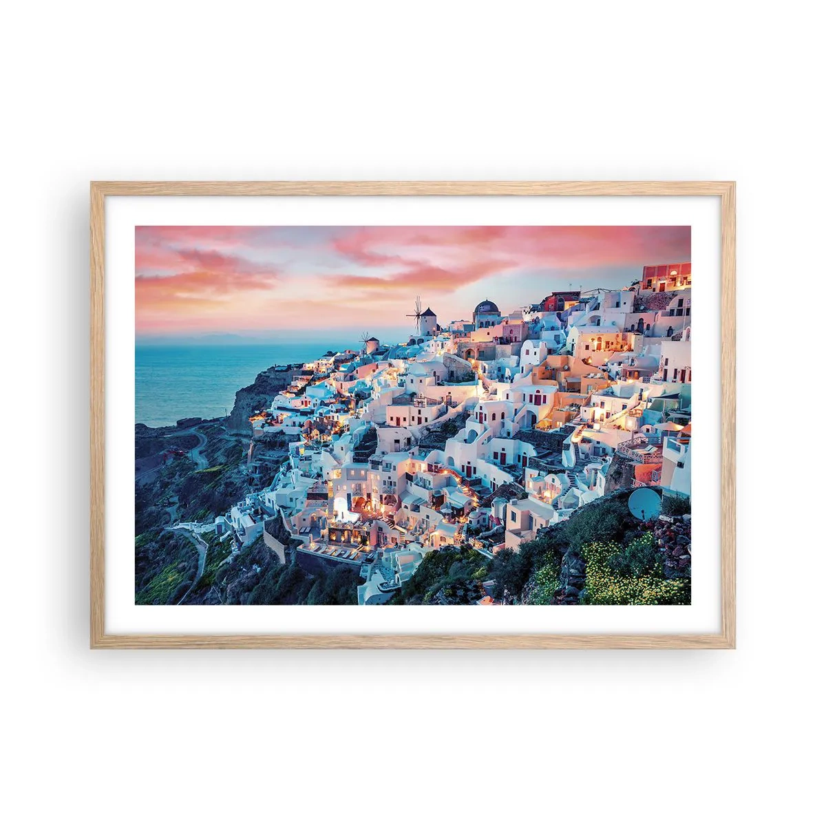 Poster in cornice rovere chiaro - La tua grossa vacanza greca - 70x50 cm